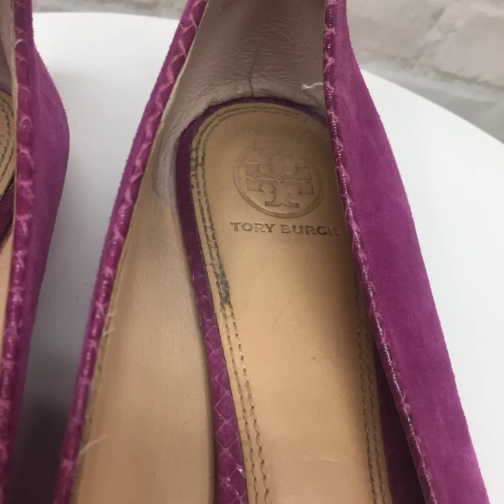 Tory Burch purple gold ballet suede slip on 11 - Picture 7 of 8